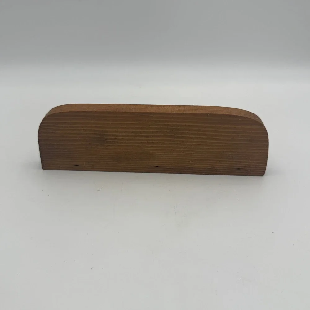 Vintage Rustic Pine Wood Wall Shelf with 2 Peg Hooks Scalloped Small Brown 9in
